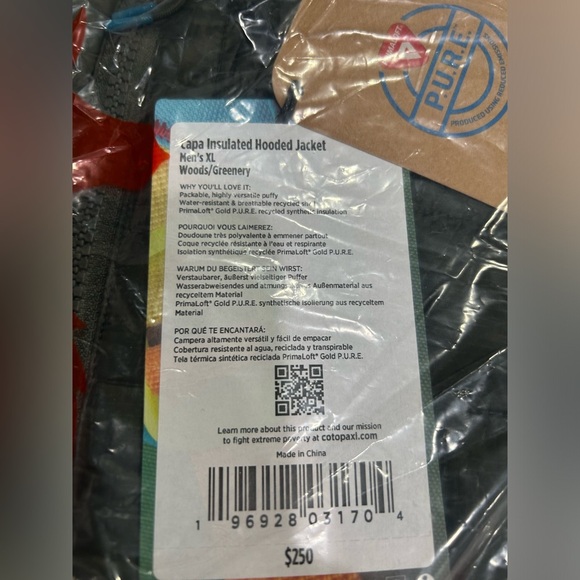 Cotopaxi Men’s XL Capa Hooded Insulated Puffer Jacket Blue Green Grey NWT - Picture 5 of 13